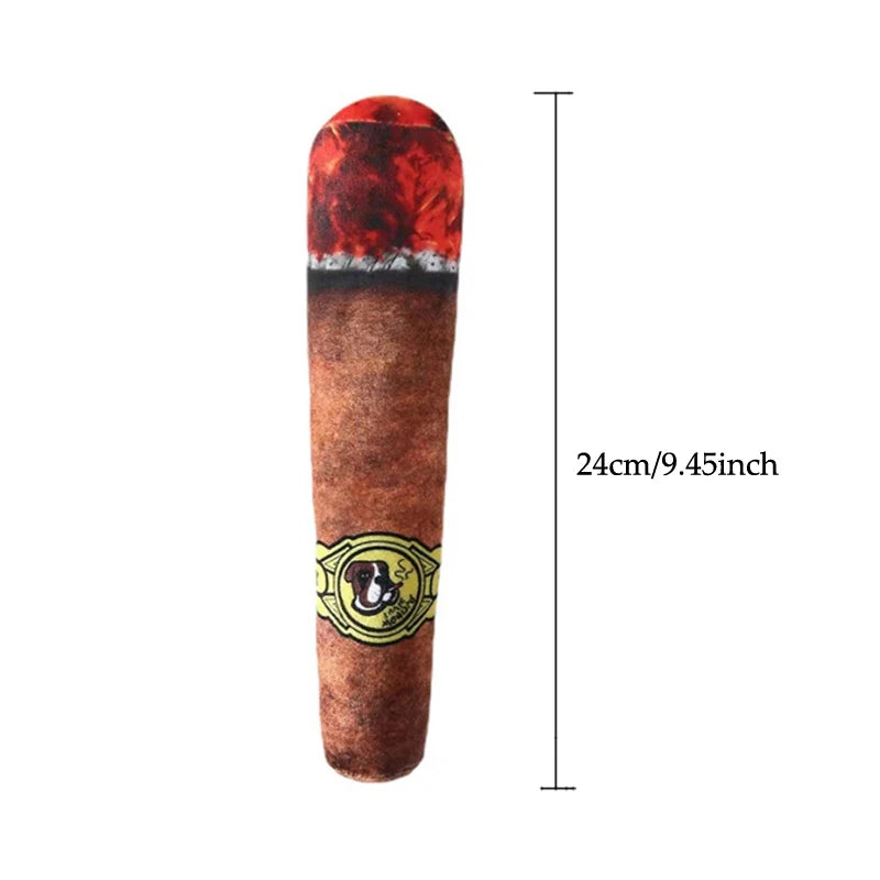 Big Cigar Smoke Plush Squeak Toys for Dogs