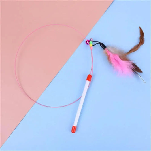 Funny Cat Stick with Feather Bell
