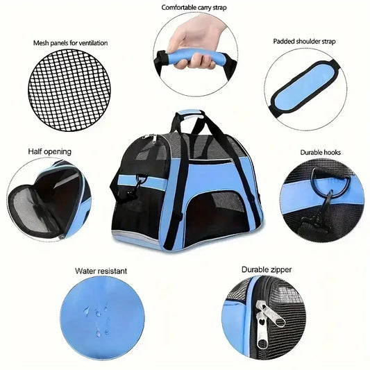 Portable Pet Carrier for Cats and Small Dogs