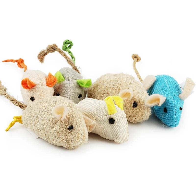 6pcs Mix Pet Toy Catnip Mice for Cats