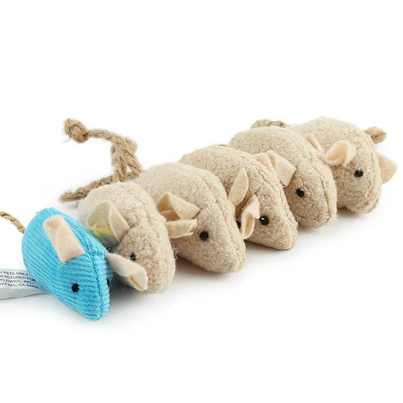6pcs Mix Pet Toy Catnip Mice for Cats