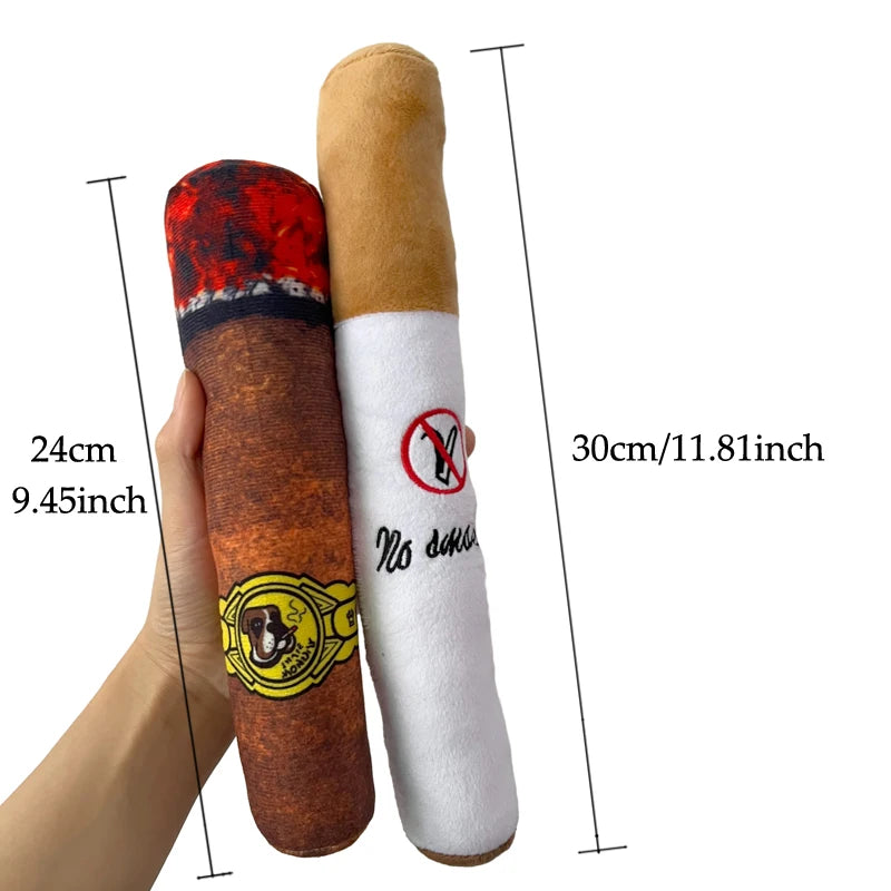 Big Cigar Smoke Plush Squeak Toys for Dogs