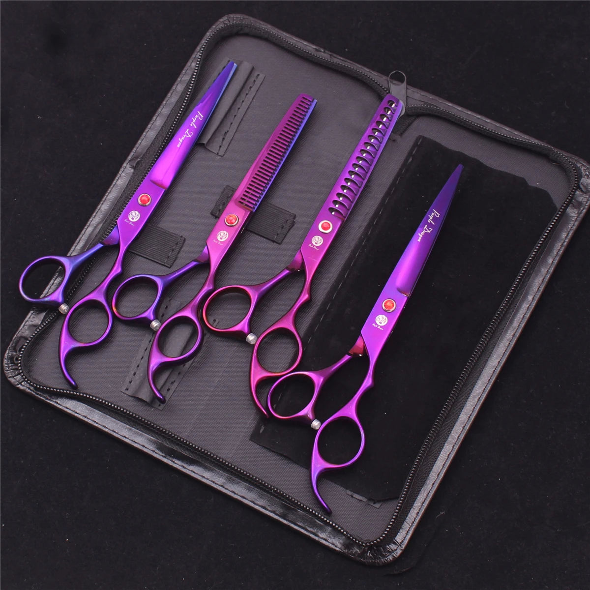 Purple Dragon Pet Scissors 7'' Stainless Dog Grooming Kit