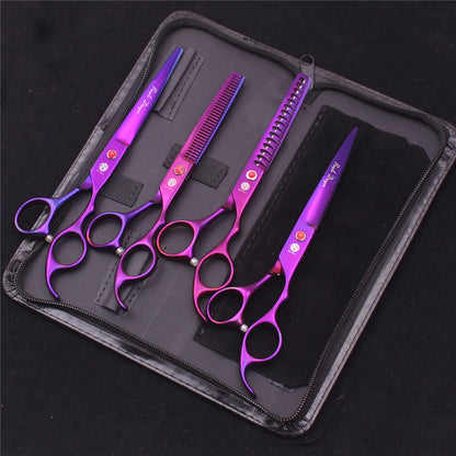 Purple Dragon Pet Scissors 7'' Stainless Dog Grooming Kit