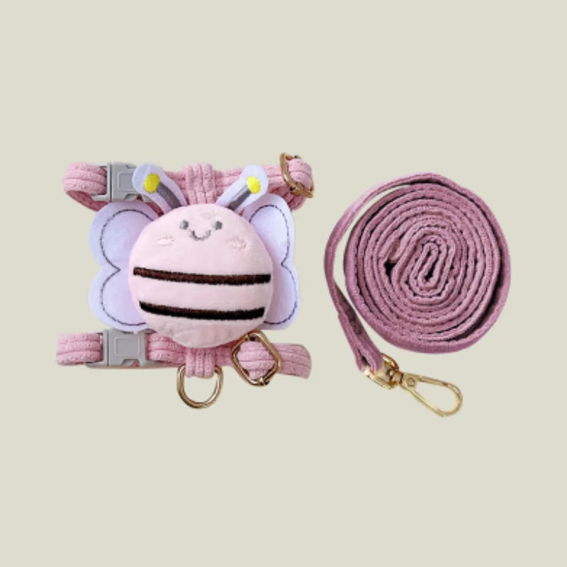 Portable Bee Breast Strap Leash for Small to Medium Dogs and Cats