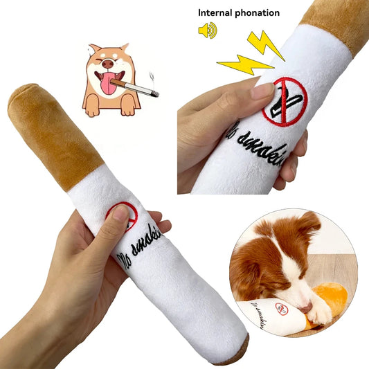 Big Cigar Smoke Plush Squeak Toys for Dogs