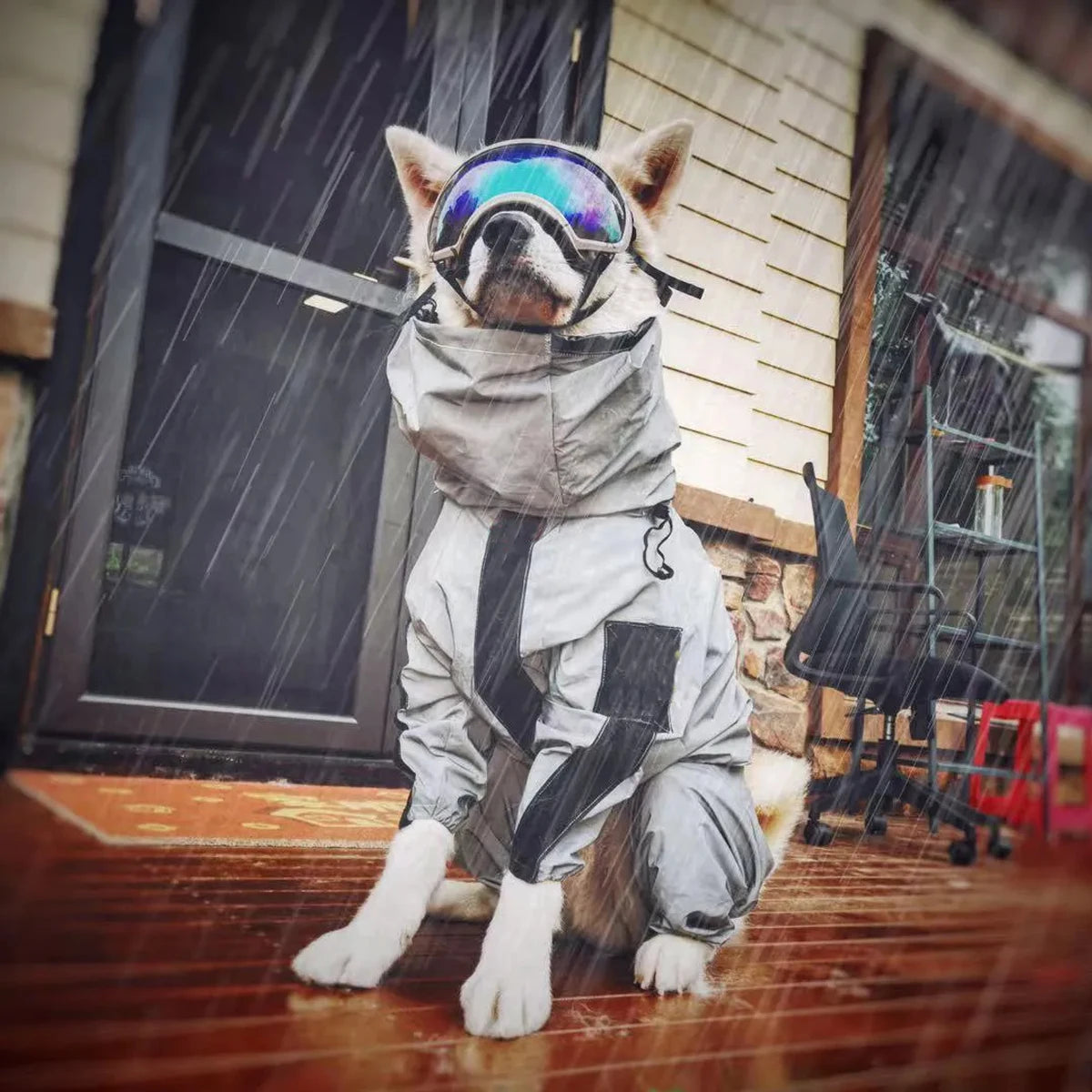 Outdoor Large Dog Reflective Raincoat