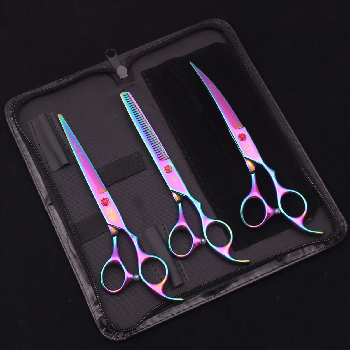 Purple Dragon Pet Scissors 7'' Stainless Dog Grooming Kit