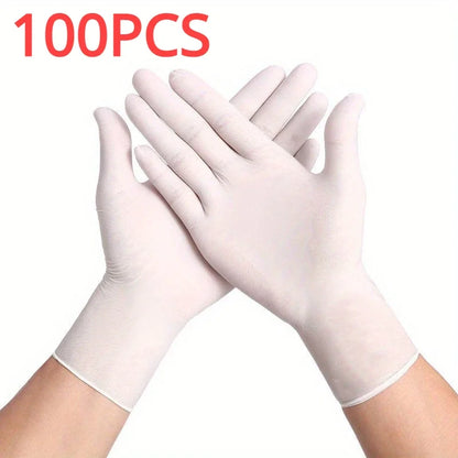White Waterproof & Oil-Resistant Nitrile Gloves