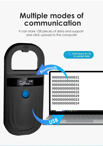 Black Animal RFID Reader 134.2KHz 125kHz