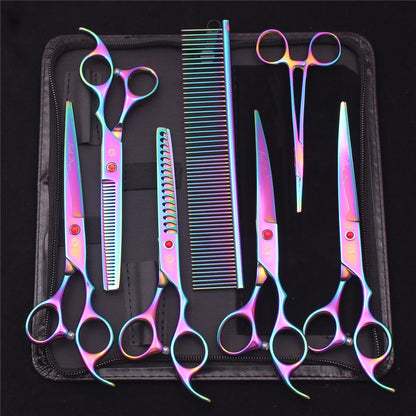 Purple Dragon Pet Scissors 7'' Stainless Dog Grooming Kit