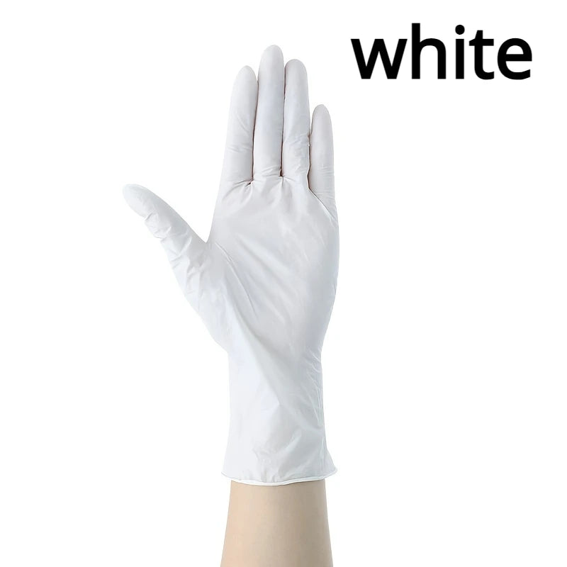 White Waterproof & Oil-Resistant Nitrile Gloves