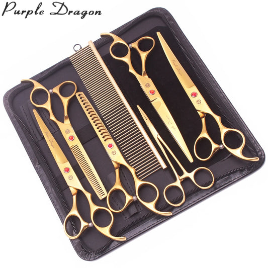 Purple Dragon Pet Scissors 7'' Stainless Dog Grooming Kit