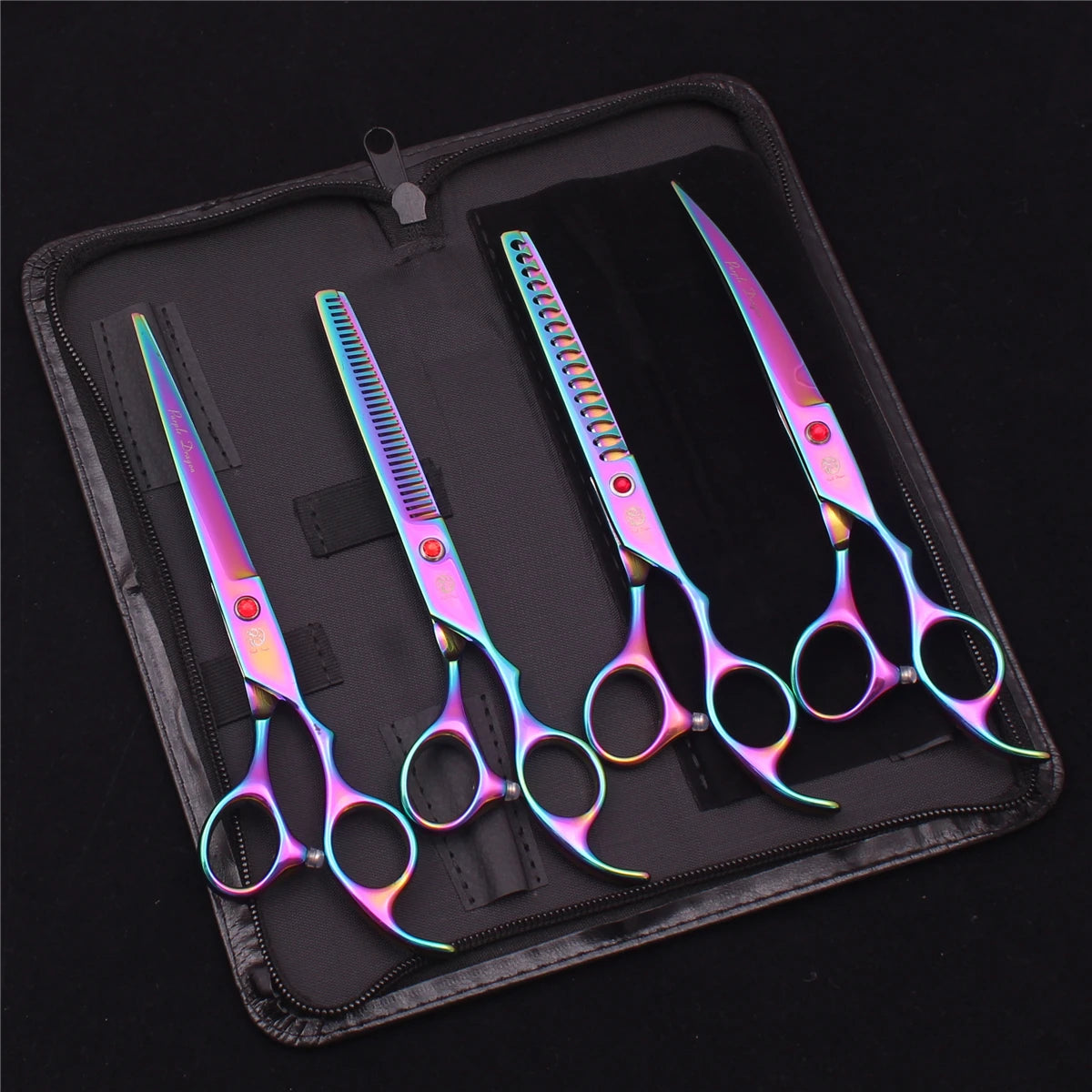 Purple Dragon Pet Scissors 7'' Stainless Dog Grooming Kit