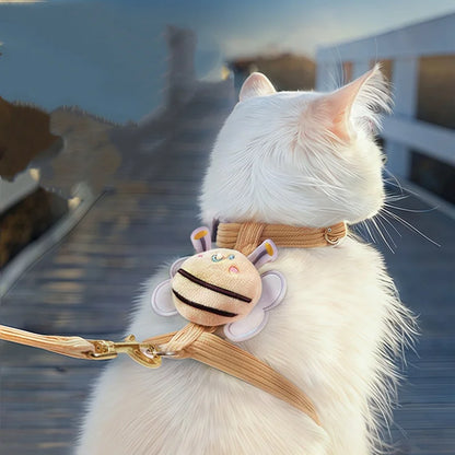 Portable Bee Breast Strap Leash for Small to Medium Dogs and Cats