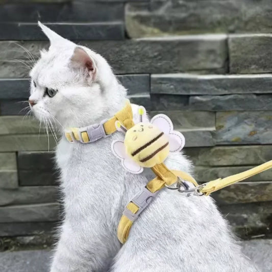 Portable Bee Breast Strap Leash for Small to Medium Dogs and Cats