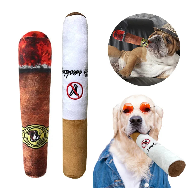 Big Cigar Smoke Plush Squeak Toys for Dogs