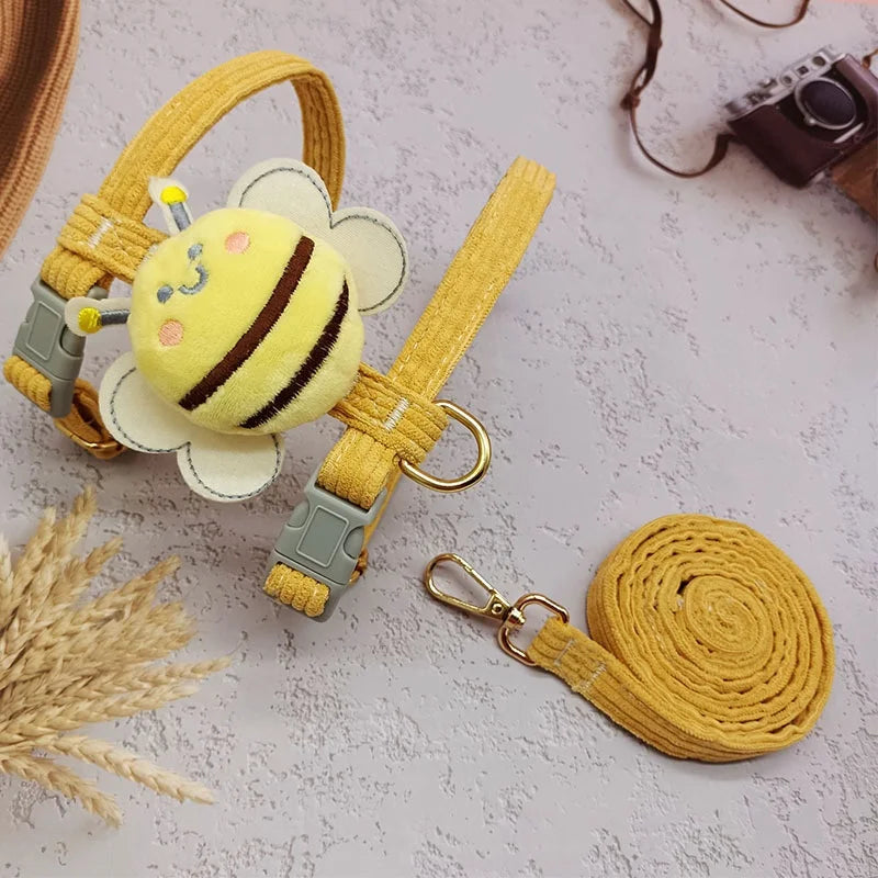 Portable Bee Breast Strap Leash for Small to Medium Dogs and Cats