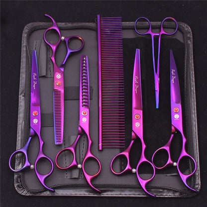 Purple Dragon Pet Scissors 7'' Stainless Dog Grooming Kit