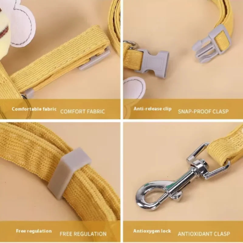 Portable Bee Breast Strap Leash for Small to Medium Dogs and Cats