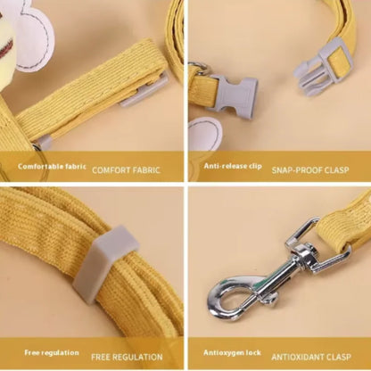 Portable Bee Breast Strap Leash for Small to Medium Dogs and Cats