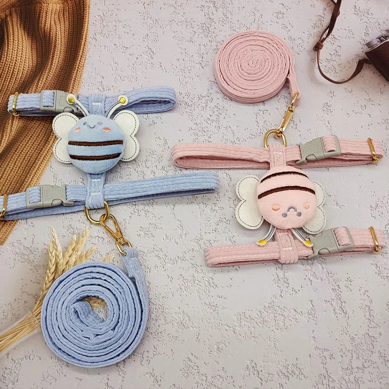 Portable Bee Breast Strap Leash for Small to Medium Dogs and Cats