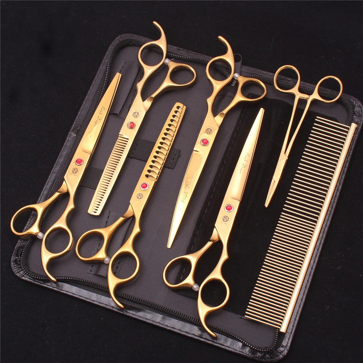 Purple Dragon Pet Scissors 7'' Stainless Dog Grooming Kit