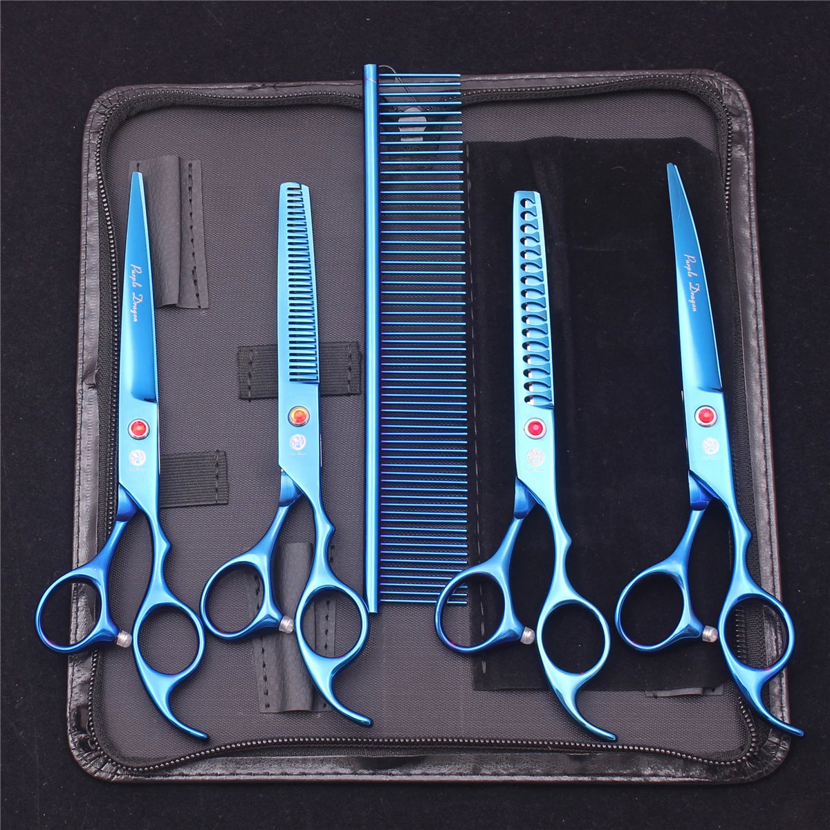 Purple Dragon Pet Scissors 7'' Stainless Dog Grooming Kit