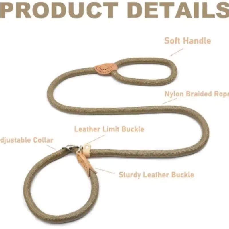 Braided Slip Rope Lead Dog Leash