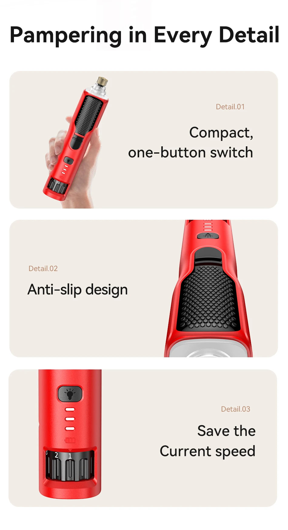 ROJECO Pet Electric Nail Grinder