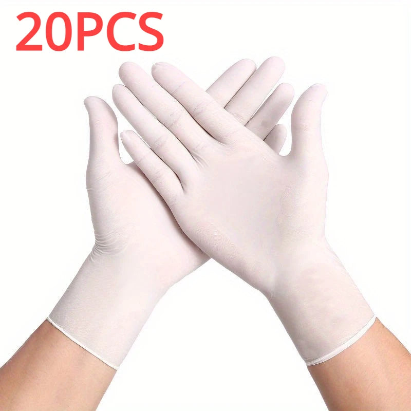 White Waterproof & Oil-Resistant Nitrile Gloves