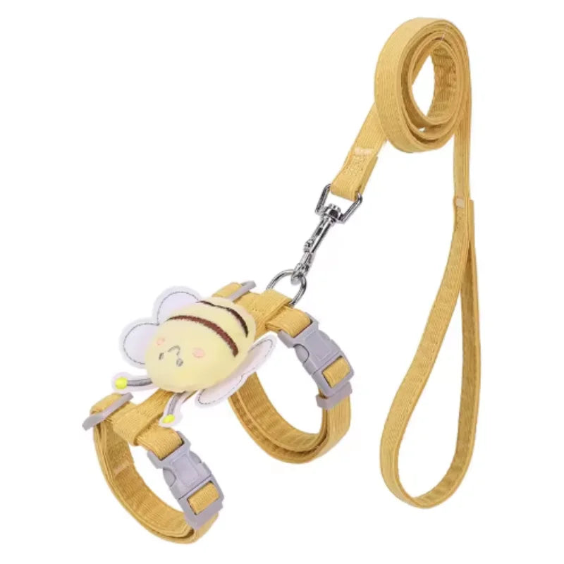 Portable Bee Breast Strap Leash for Small to Medium Dogs and Cats