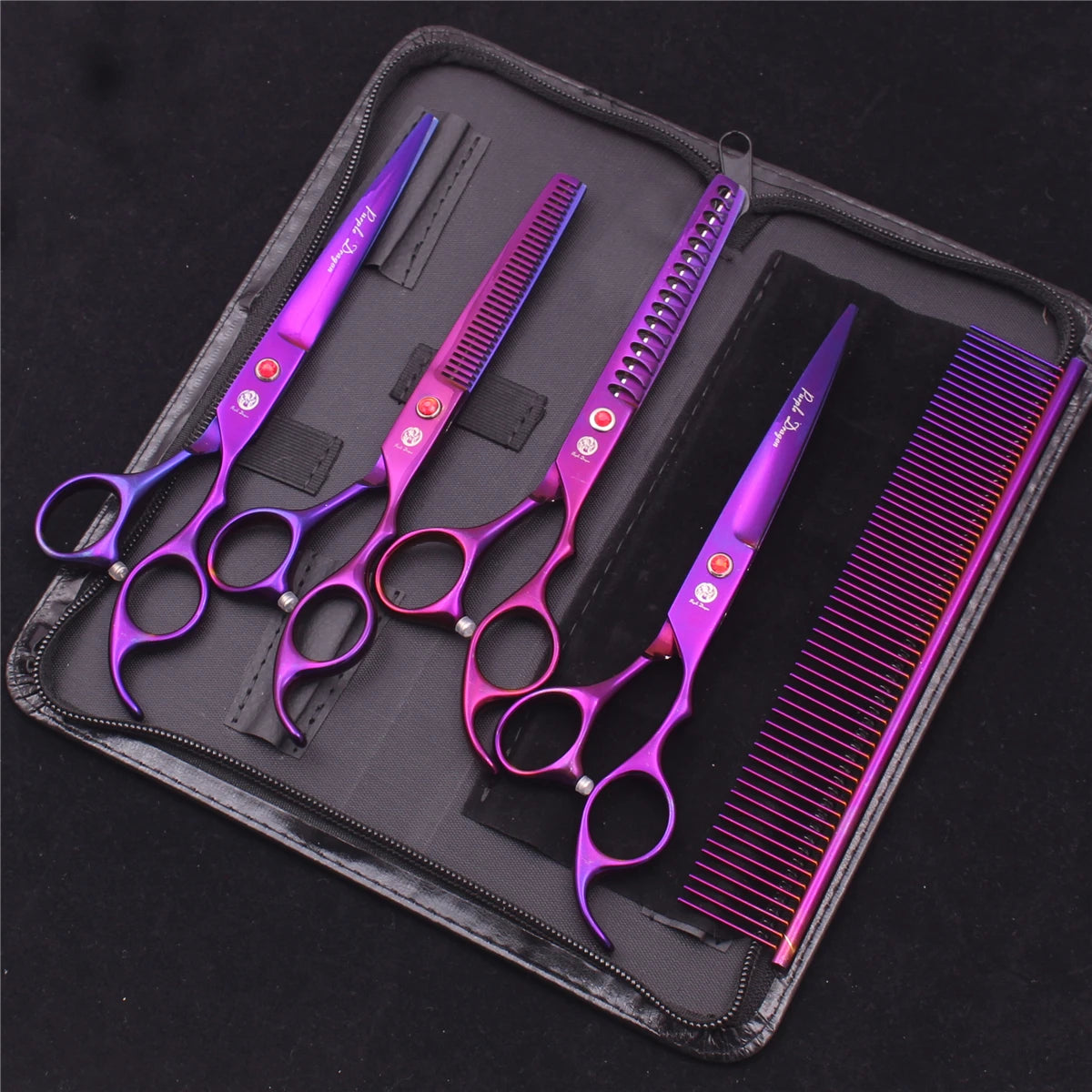 Purple Dragon Pet Scissors 7'' Stainless Dog Grooming Kit