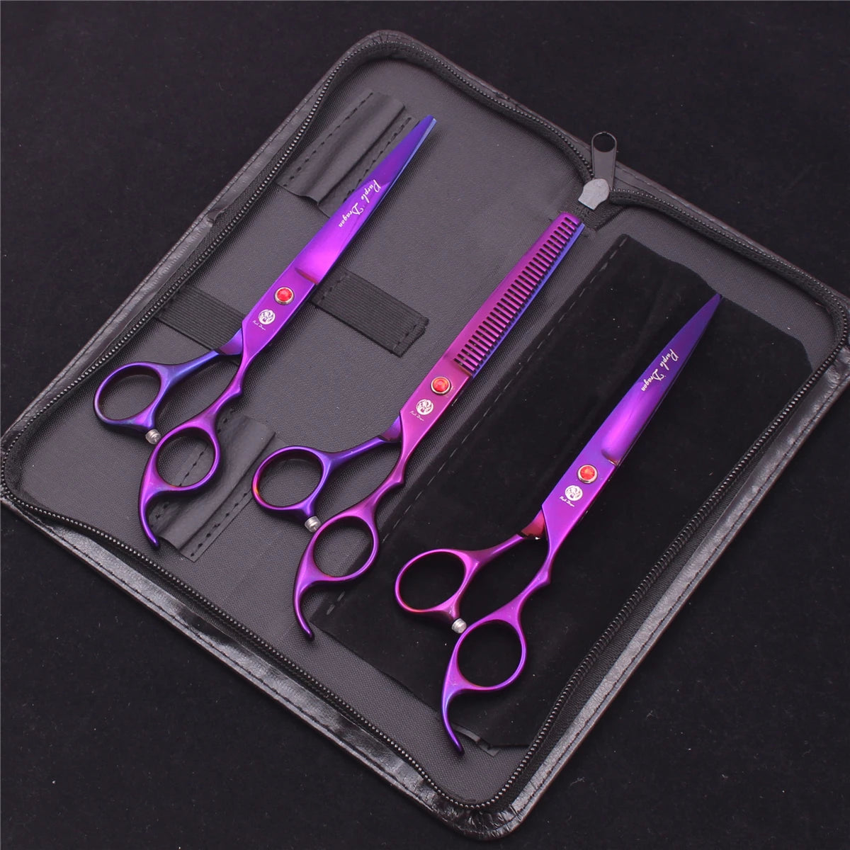 Purple Dragon Pet Scissors 7'' Stainless Dog Grooming Kit