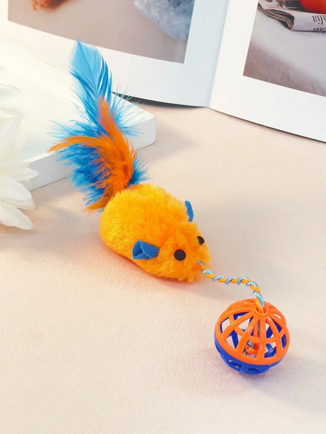 Stuffed Mouse with A String Sounding Bell for Cats