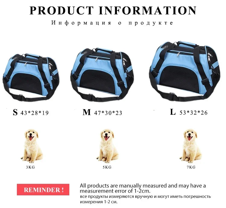Portable Pet Carrier for Cats and Small Dogs