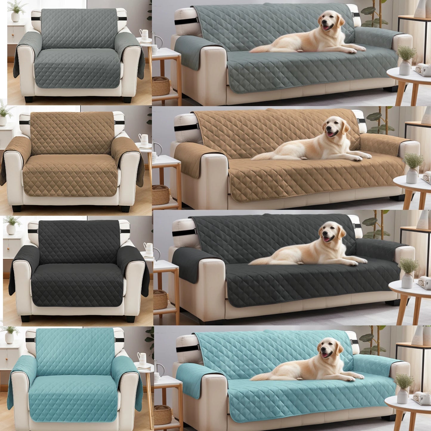 Waterproof Quilted Sofa Cover for Dogs and Cats