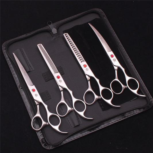 Purple Dragon Pet Scissors 7'' Stainless Dog Grooming Kit