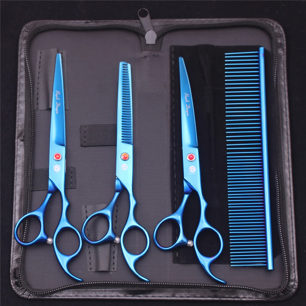 Purple Dragon Pet Scissors 7'' Stainless Dog Grooming Kit