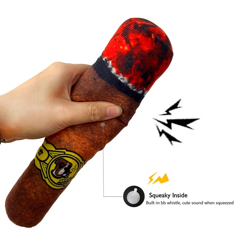 Big Cigar Smoke Plush Squeak Toys for Dogs