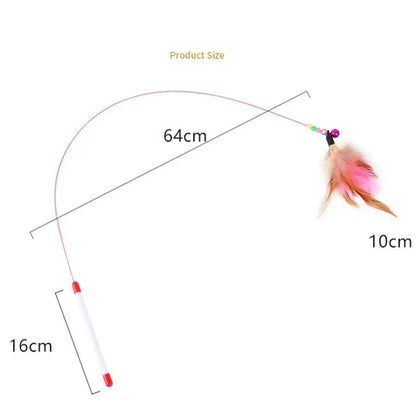 Funny Cat Stick with Feather Bell