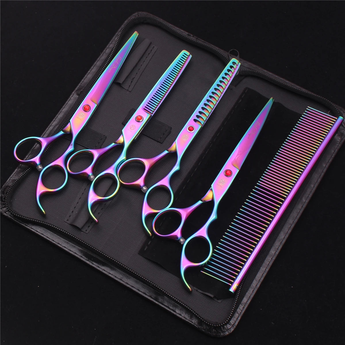 Purple Dragon Pet Scissors 7'' Stainless Dog Grooming Kit