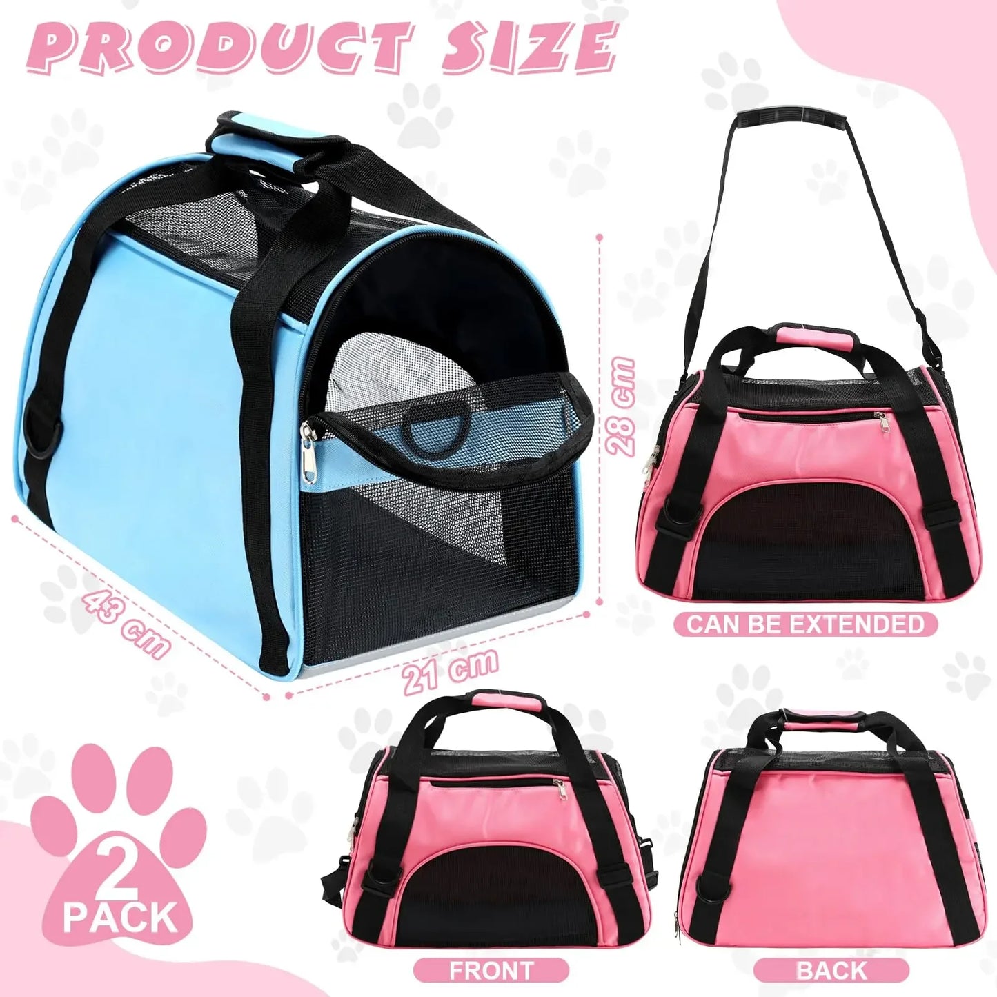 Portable Pet Carrier for Cats and Small Dogs