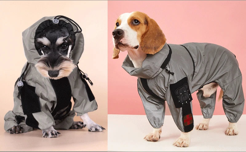 Outdoor Large Dog Reflective Raincoat