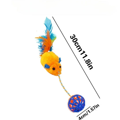 Stuffed Mouse with A String Sounding Bell for Cats