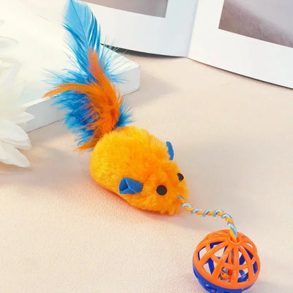 Stuffed Mouse with A String Sounding Bell for Cats
