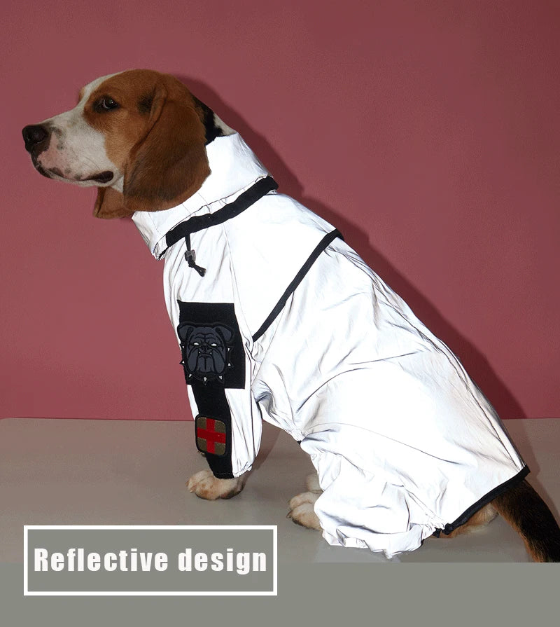 Outdoor Large Dog Reflective Raincoat