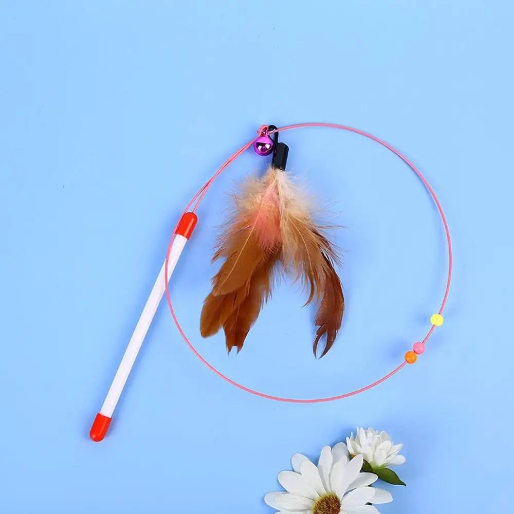 Funny Cat Stick with Feather Bell