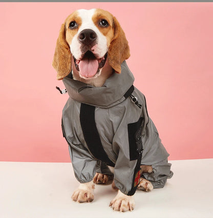 Outdoor Large Dog Reflective Raincoat
