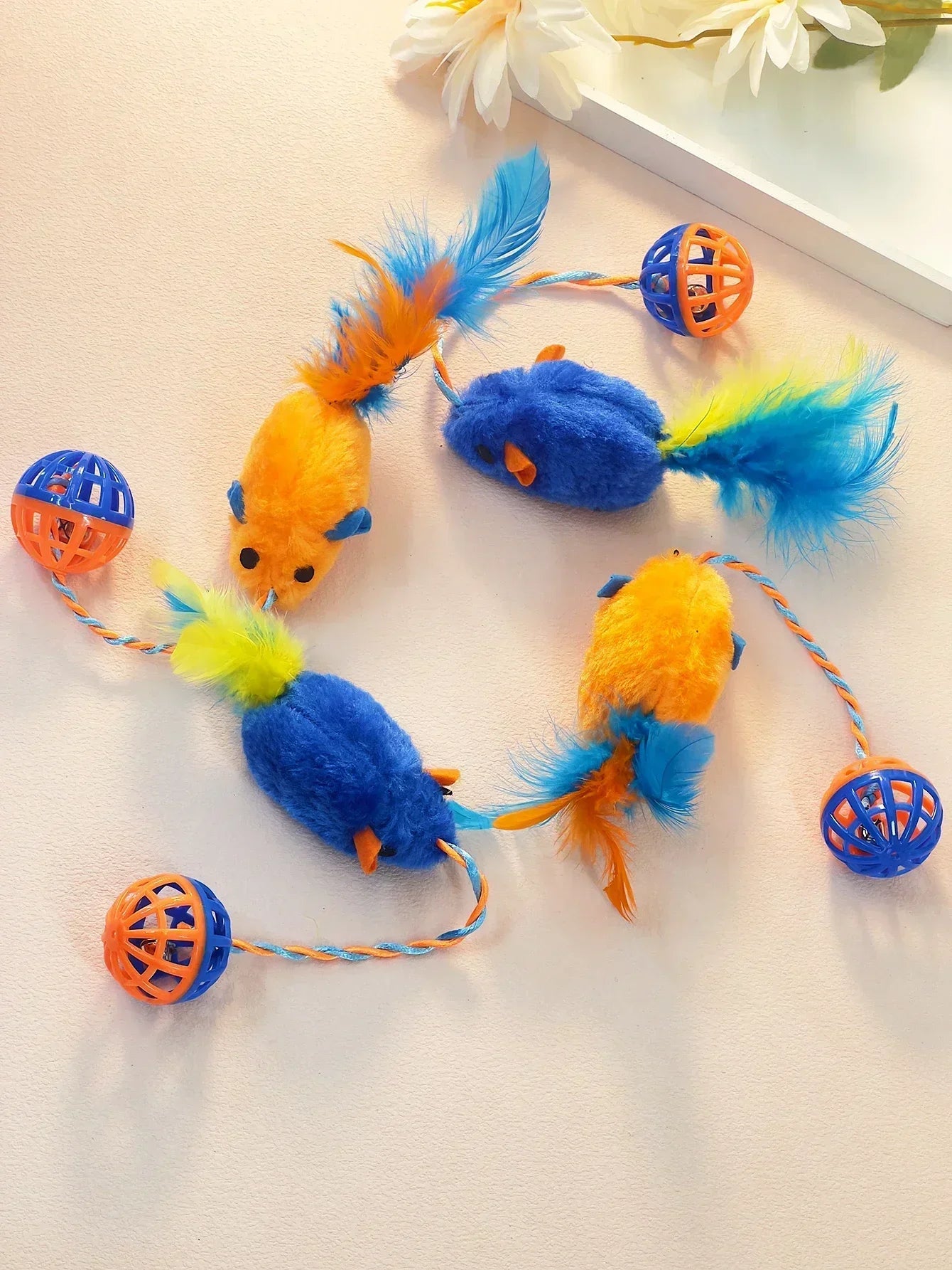 Stuffed Mouse with A String Sounding Bell for Cats